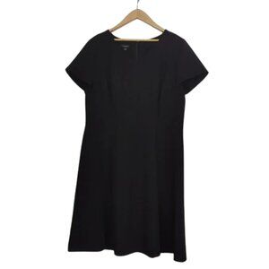 NWT Talbots Black V-Neck Short Sleeve Career Dress | Size 16